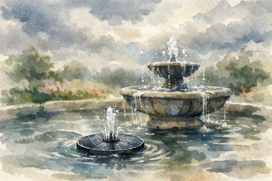 Solar Fountain in Cloudy Weather That Works