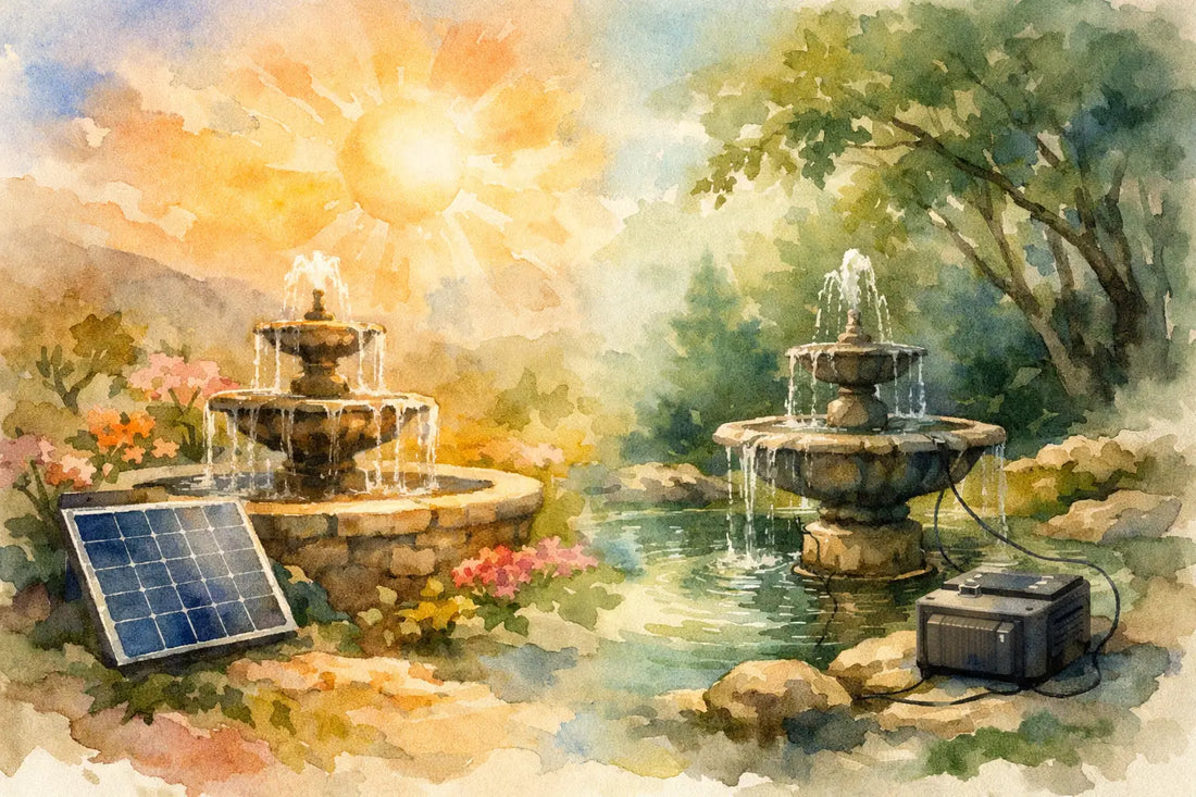 Battery Versus Direct Solar: Which Fountain?