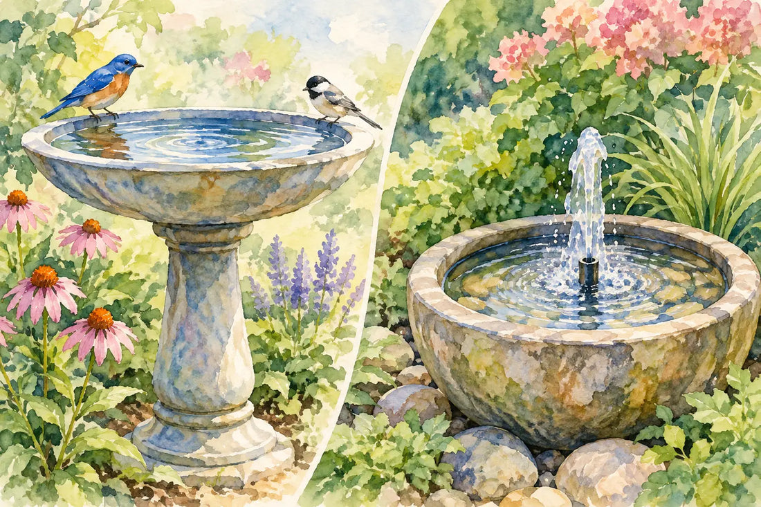 Birdbath Fountain Versus Garden Bubbler: Which?